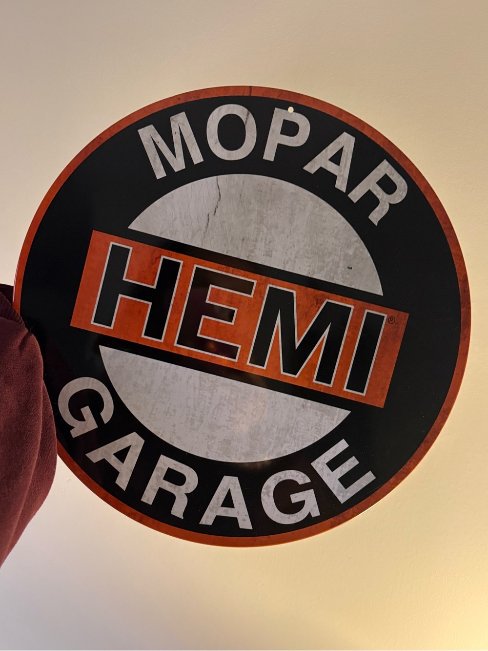 Hobby Lobby Black White Orange HEMI Mopar Garage Wall Decor